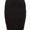Black Ribbed Bodycon Skirt -Claasyoo Shop 00100001185 ZM