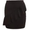 Black Frill Mini Skirt -Claasyoo Shop 00100016024 ZM