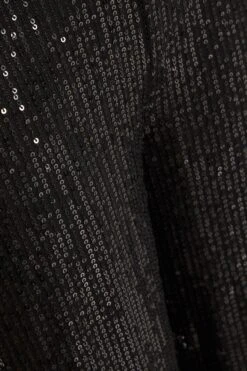 Black Sequin High Waist Palazzo Trousers 13 Black Sequin High Waist Palazzo Trousers -Claasyoo Shop 00100024443 ZS