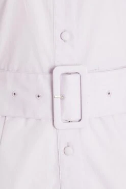 Lilac Puff Sleeve Shirt Dress -Claasyoo Shop 00100029340 ZS