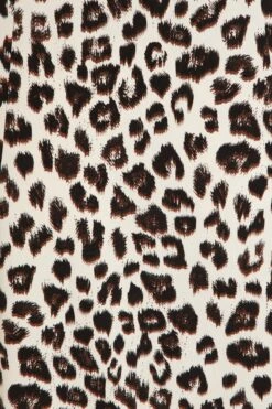 Cream Animal Print Midi Dress -Claasyoo Shop 00100029745 ZS