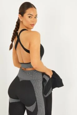 Grey Seamless 3 Piece Gym Set -Claasyoo Shop 00100029839 XB