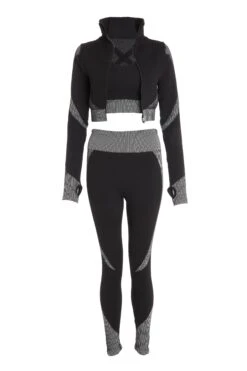 Grey Seamless 3 Piece Gym Set