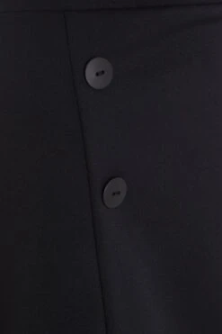 Black Button Front Mini Skirt -Claasyoo Shop 00100031195 ZS