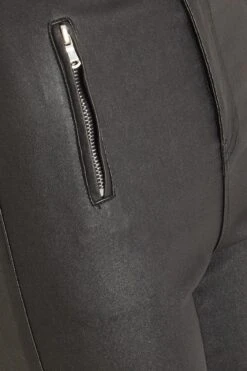 Black Faux Leather Skinny Trousers -Claasyoo Shop 00100031330 ZS