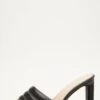 Wide Fit Black Heeled Mule Sandal 1 Wide Fit Black Heeled Mule Sandal -Claasyoo Shop 00100031751 ZM