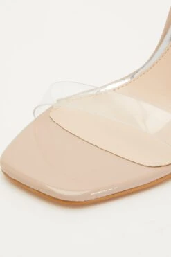 Square Toe Clear Heeled Sandal -Claasyoo Shop 00100031836 ZB