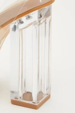 Wide Fit Square Toe Clear Heeled Sandal -Claasyoo Shop 00100031837 XS