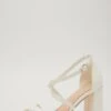 White Faux Leather Heeled Sandals -Claasyoo Shop 00100032838 ZM