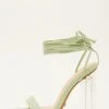 Green Clear Ankle Tie Heeled Sandals -Claasyoo Shop 00100032943 ZM