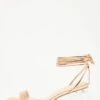 Rose Gold Clear Ankle Tie Low Heeled Sandals 2 Rose Gold Clear Ankle Tie Low Heeled Sandals -Claasyoo Shop 00100032956 ZM