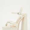White Platform Knot Heeled Sandals -Claasyoo Shop 00100032958 ZM