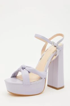 Lilac Platform Knot Heeled Sandals -Claasyoo Shop 00100032960 XB