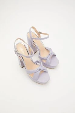 Lilac Platform Knot Heeled Sandals -Claasyoo Shop 00100032960 XS