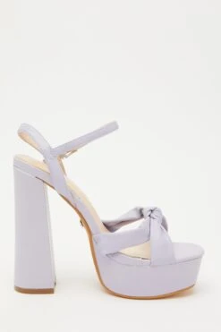Lilac Platform Knot Heeled Sandals -Claasyoo Shop 00100032960 ZS