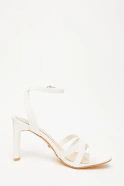 White Strappy Heeled Sandals -Claasyoo Shop 00100032964 ZS