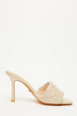 Nude Woven Mule Sandals -Claasyoo Shop 00100032968 ZS