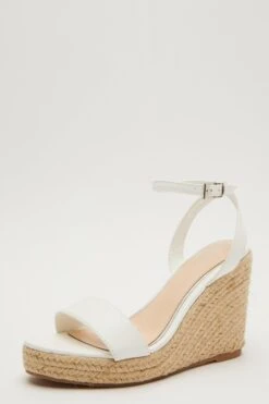 White Woven Wedges -Claasyoo Shop 00100033255 XB