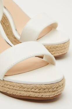 White Woven Wedges -Claasyoo Shop 00100033255 ZB