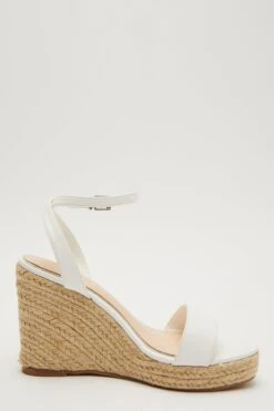 White Woven Wedges -Claasyoo Shop 00100033255 ZS