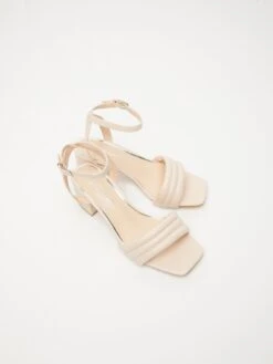 Wide Fit Nude Block Heeled Sandals -Claasyoo Shop 00100033308 XS