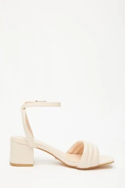 Wide Fit Nude Block Heeled Sandals -Claasyoo Shop 00100033308 ZS