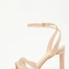 Wide Fit Champagne Shimmer Block Heeled Sandals