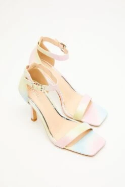 Multicoloured Faux Leather Heeled Sandals -Claasyoo Shop 00100034498 XS