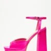 Hot Pink Satin Platform Heeled Sandals 1 Hot Pink Satin Platform Heeled Sandals -Claasyoo Shop 00100034500 ZM