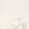 White Strappy Block Heeled Sandals