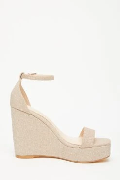 Rose Gold Shimmer Platform Wedges -Claasyoo Shop 00100034582 ZS