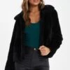 Black Short Faux Fur Jacket -Claasyoo Shop 00100034600 XM