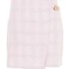 Pink Check Boucle Mini Skirt -Claasyoo Shop 00100034847 ZM