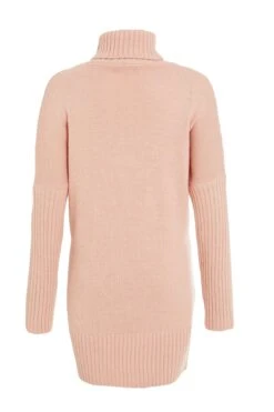 Pink Knitted Pearl Mini Jumper Dress -Claasyoo Shop 00100034982 ZB