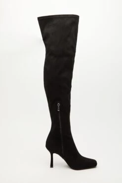 Black Over The Knee Heeled Boots -Claasyoo Shop 00100035048 ZS