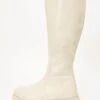 Cream Knee High Chunky Boots -Claasyoo Shop 00100035103 ZM