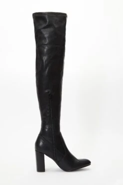 Black Over The Knee Block Heel Boots -Claasyoo Shop 00100035130 ZS