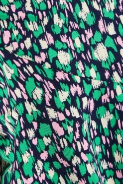 Green Animal Print Playsuit -Claasyoo Shop 00100035190 ZS