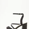 Black Glitter Block Heeled Sandals -Claasyoo Shop 00100035583 ZM