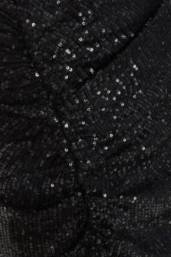 Black Sequin Ruched Midi Skirt 13 Black Sequin Ruched Midi Skirt -Claasyoo Shop 00100035714 ZS