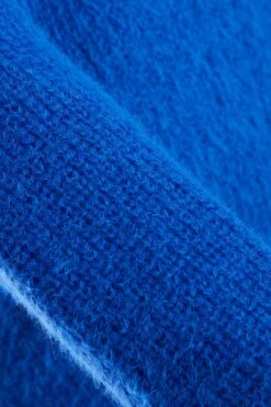 Royal Blue Knitted Fluffy Jumper -Claasyoo Shop 00100035741 ZS