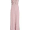 Pink Chiffon Embellished Palazzo Jumpsuit -Claasyoo Shop 00100035924 ZM
