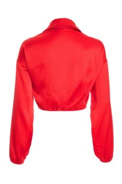 Red Satin Wrap Crop Top 12 Red Satin Wrap Crop Top -Claasyoo Shop 00100035988 ZB