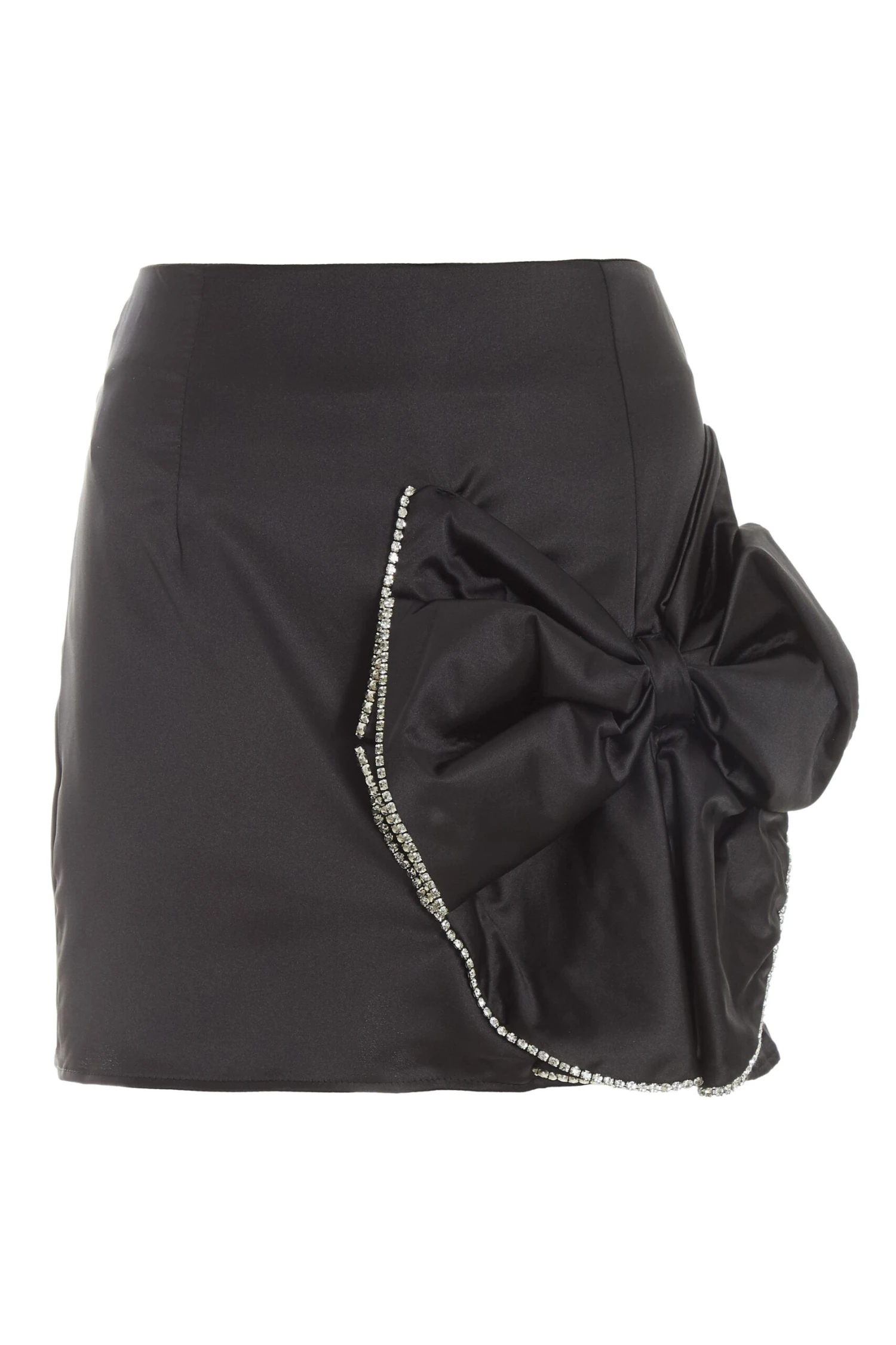 Black Satin Bow Mini Skirt 3 Black Satin Bow Mini Skirt