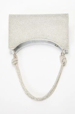 Silver Diamante Knot Shoulder Bag -Claasyoo Shop 00100036249 ZB