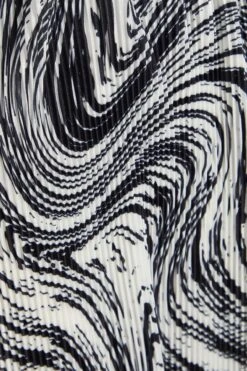 Black Plisse Swirl Wrap Dress -Claasyoo Shop 00100036323 ZS