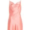 Pink Satin Slip Mini Dress -Claasyoo Shop 00100036491 ZM