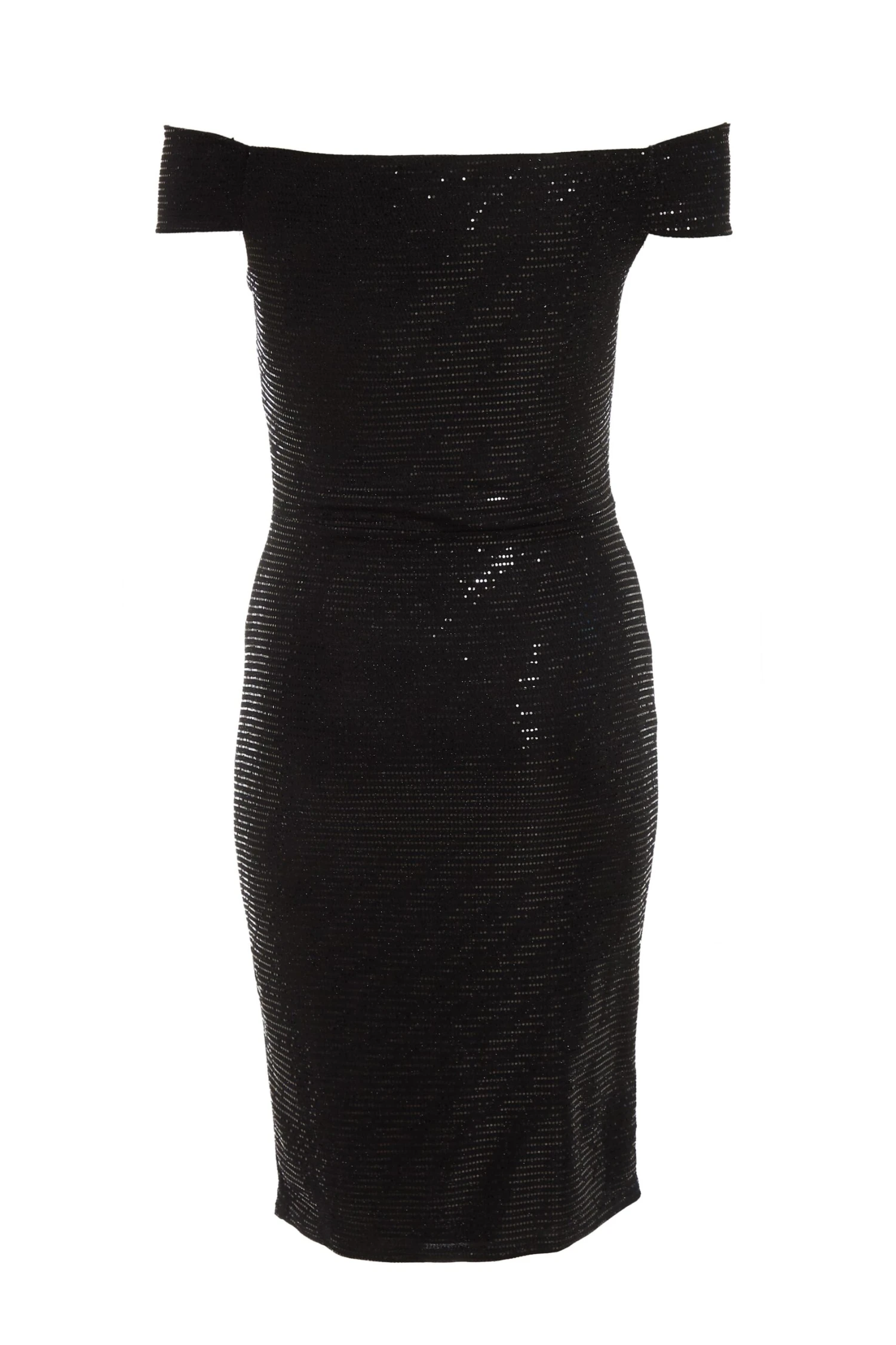 Black Sequin Bardot Midi Dress 7 Black Sequin Bardot Midi Dress - Image 5