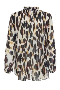 Stone Animal Print Chiffon Blouse 12 Stone Animal Print Chiffon Blouse -Claasyoo Shop 00100036681 ZB