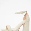 Nude Faux Leather Platform Heeled Sandals -Claasyoo Shop 00100036748 ZM